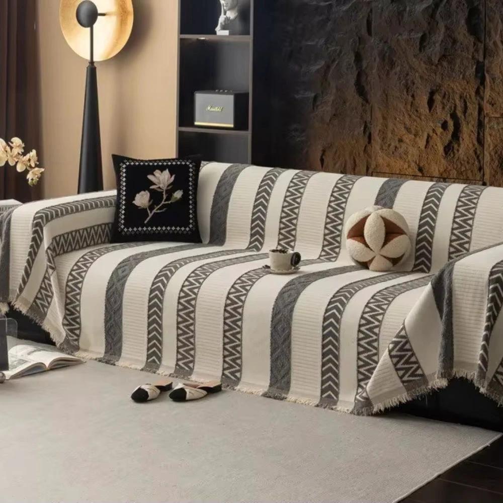 Chevron Pattern Chenille Sofa Cover by Casa & Beyond