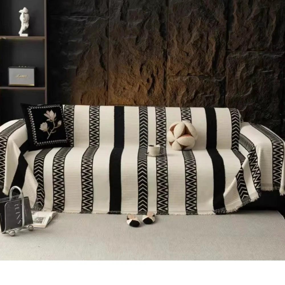 Chevron Pattern Chenille Sofa Cover by Casa & Beyond