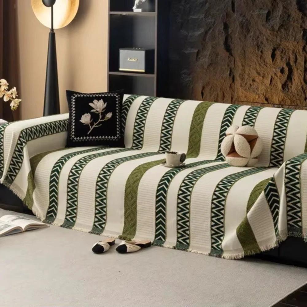 Chevron Pattern Chenille Sofa Cover by Casa & Beyond