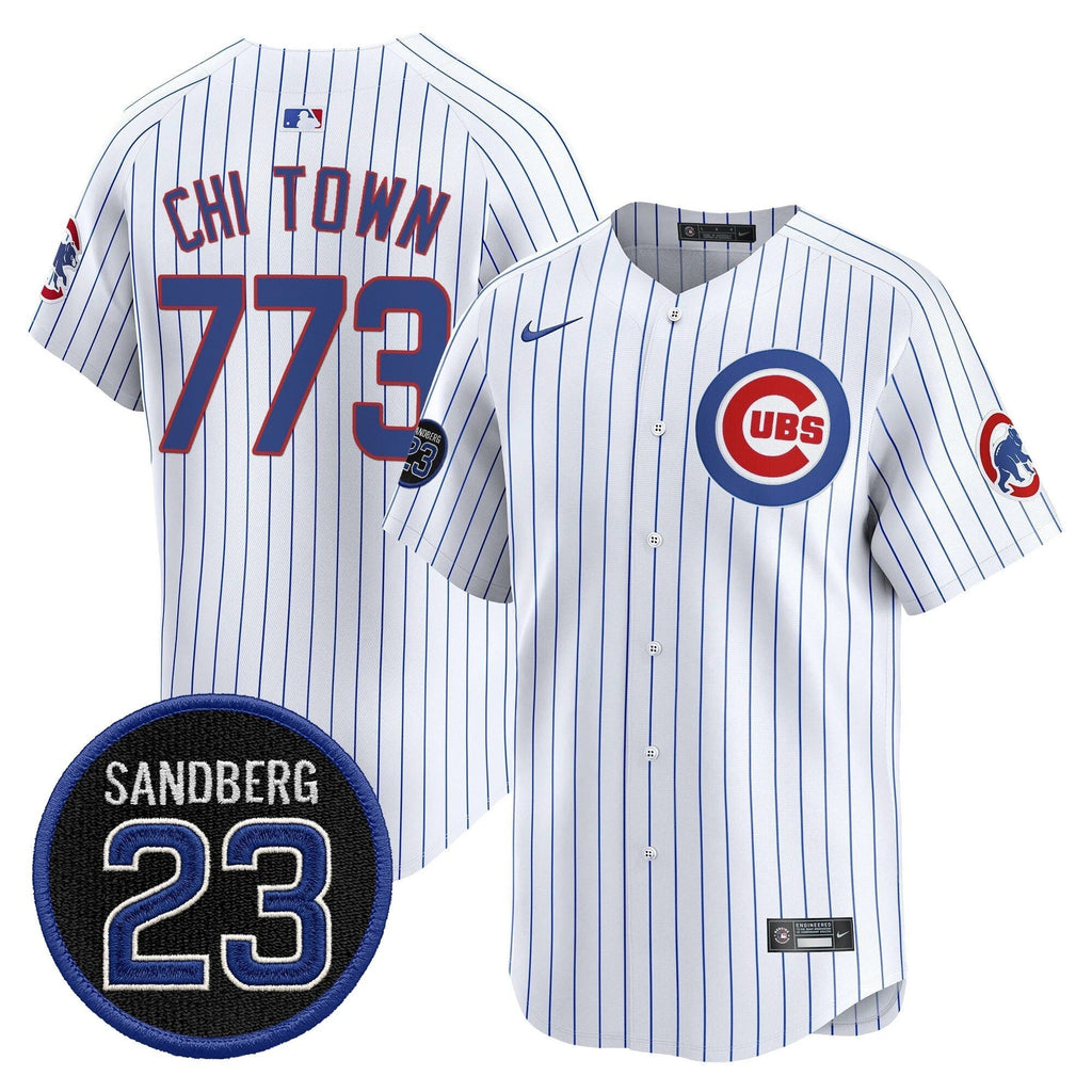 Chi Town Jersey #773 Chicago Cubs Ryne Sandberg Tribute Stitched Stripes by My Store