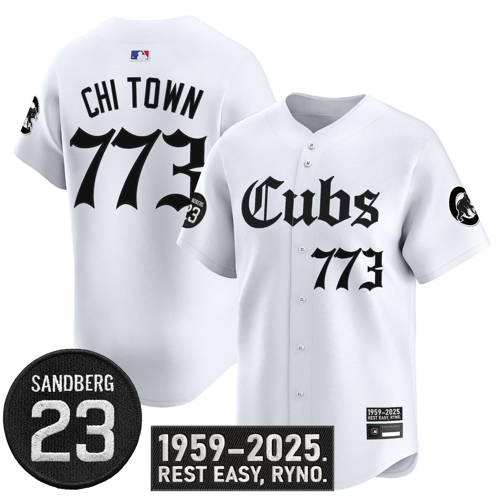 Chi Town Jersey #773 Chicago Cubs Ryne Sandberg Tribute Stitched White by My Store