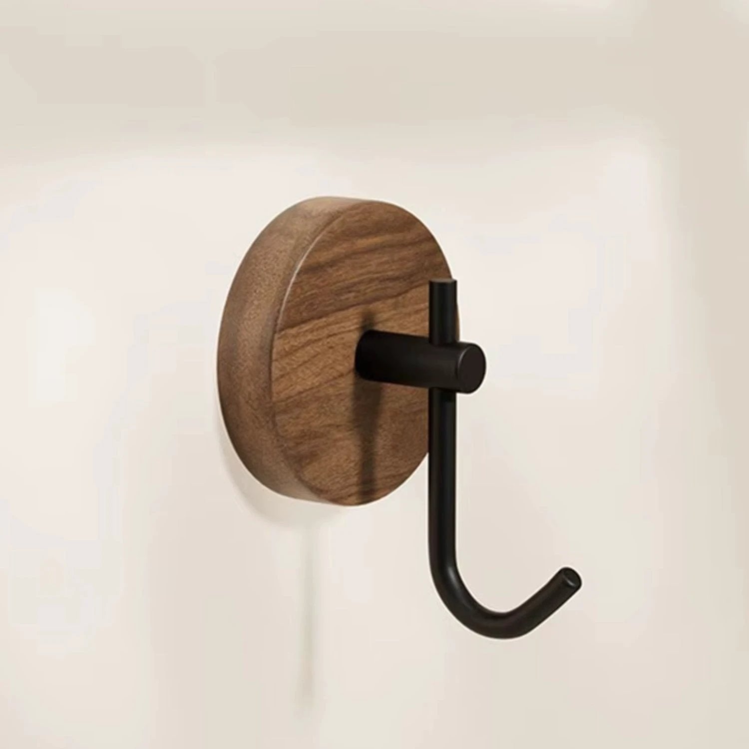 Chic Round Self-Adhesive Timber Wall Hook Piece by Casa & Beyond