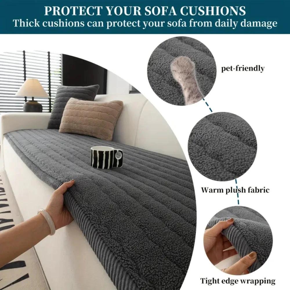 Chic Thick Plush Sofa Cover by Casa & Beyond