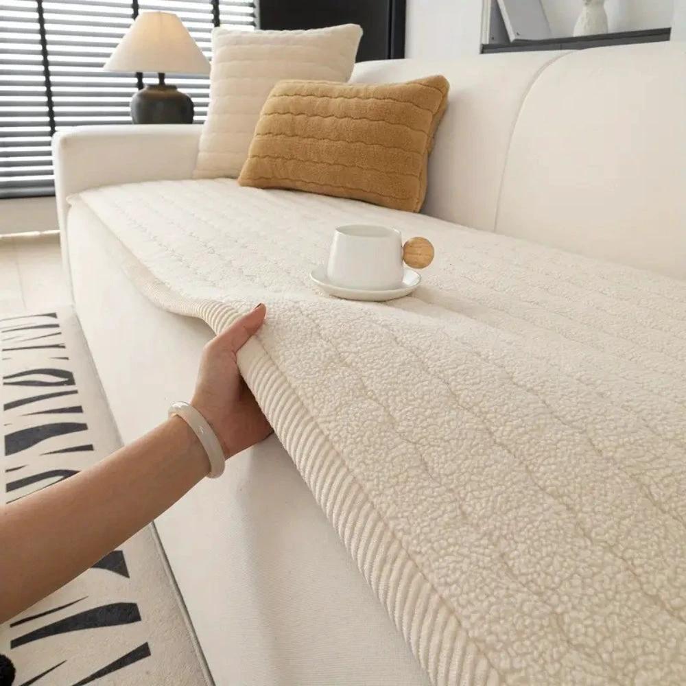 Chic Thick Plush Sofa Cover by Casa & Beyond