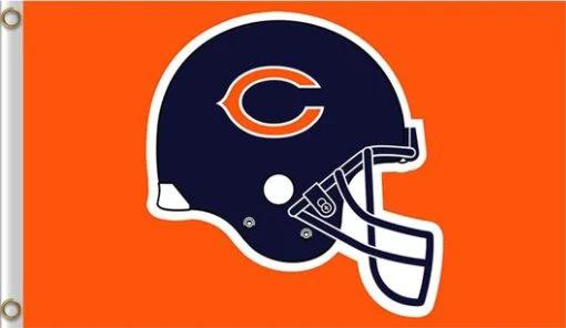 Chicago Bears Helmet Flag 3X5 Polyester Banner USA 90x150cm by flagsjustdoit