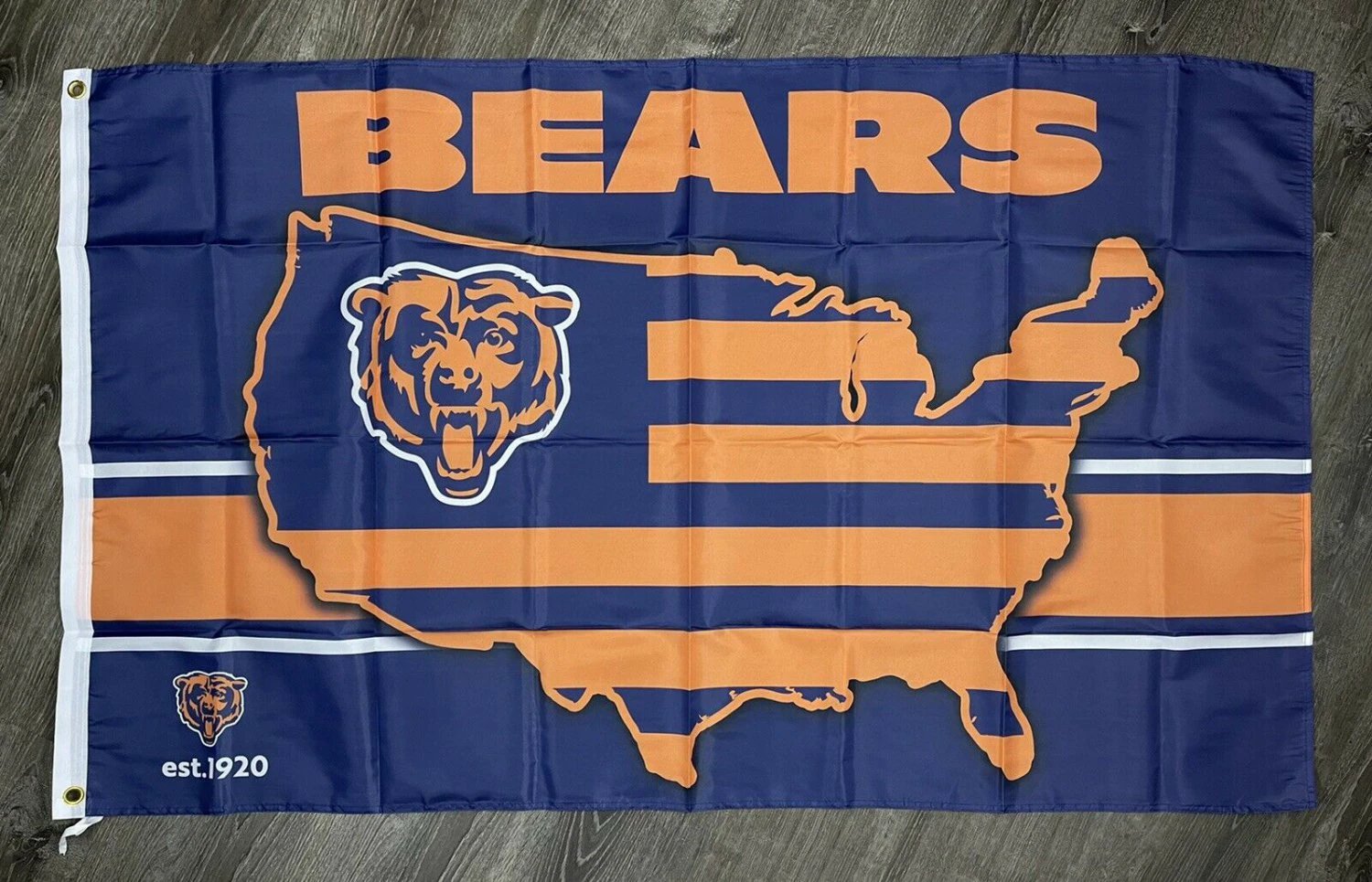 Chicago Bears Man-Cave Flag 3x5 ft Blue Sports State Banner Garage Bar Pub by flagsjustdoit