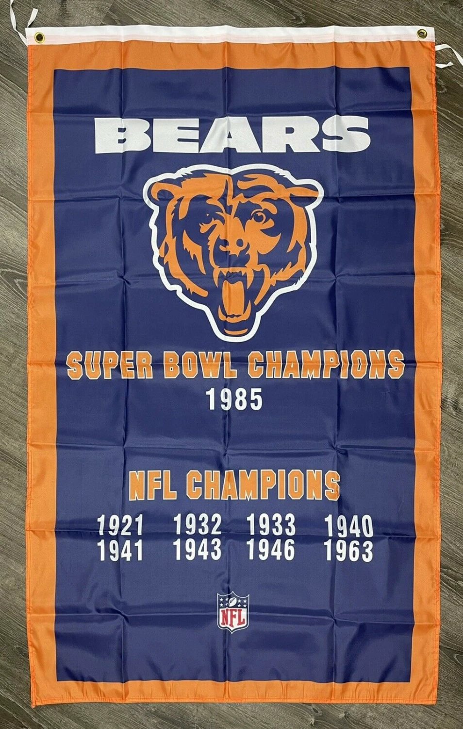 Chicago Bears NFL Super Bowl Championship Flag 3x5ft Vertical Banner Man-Cave by flagsjustdoit