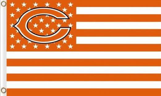 Chicago Bears Star-Spangled Flag 3X5 Ft Polyester Banner USA 90x150cm by flagsjustdoit