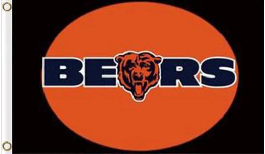 Chicago Bears Team Black Flag 3X5 Ft Polyester Banner USA 90x150cm by flagsjustdoit