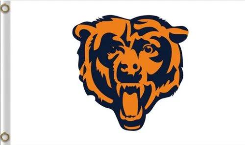 Chicago Bears White Flag 3X5 Ft Polyester Banner USA 90x150cm by flagsjustdoit