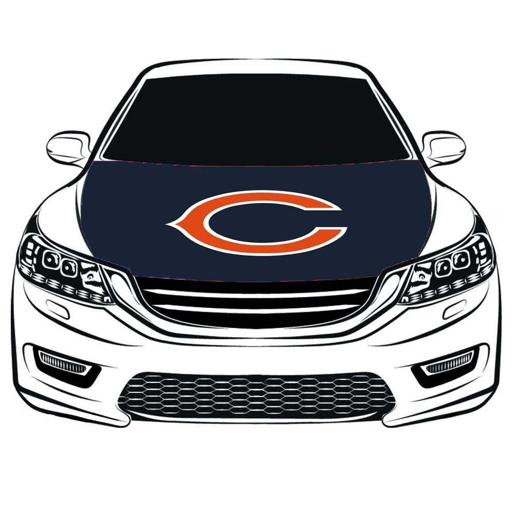 NFL Chicago Bears Flag， Car Hood Cover Flag ,Engine Banner Flag of Chicago Bears,3.3X5ft,/6X7FT 100% Polyester Elastic Fabrics Can be Washed Suitable for large SUV and Pickup Trucks by flagsshop
