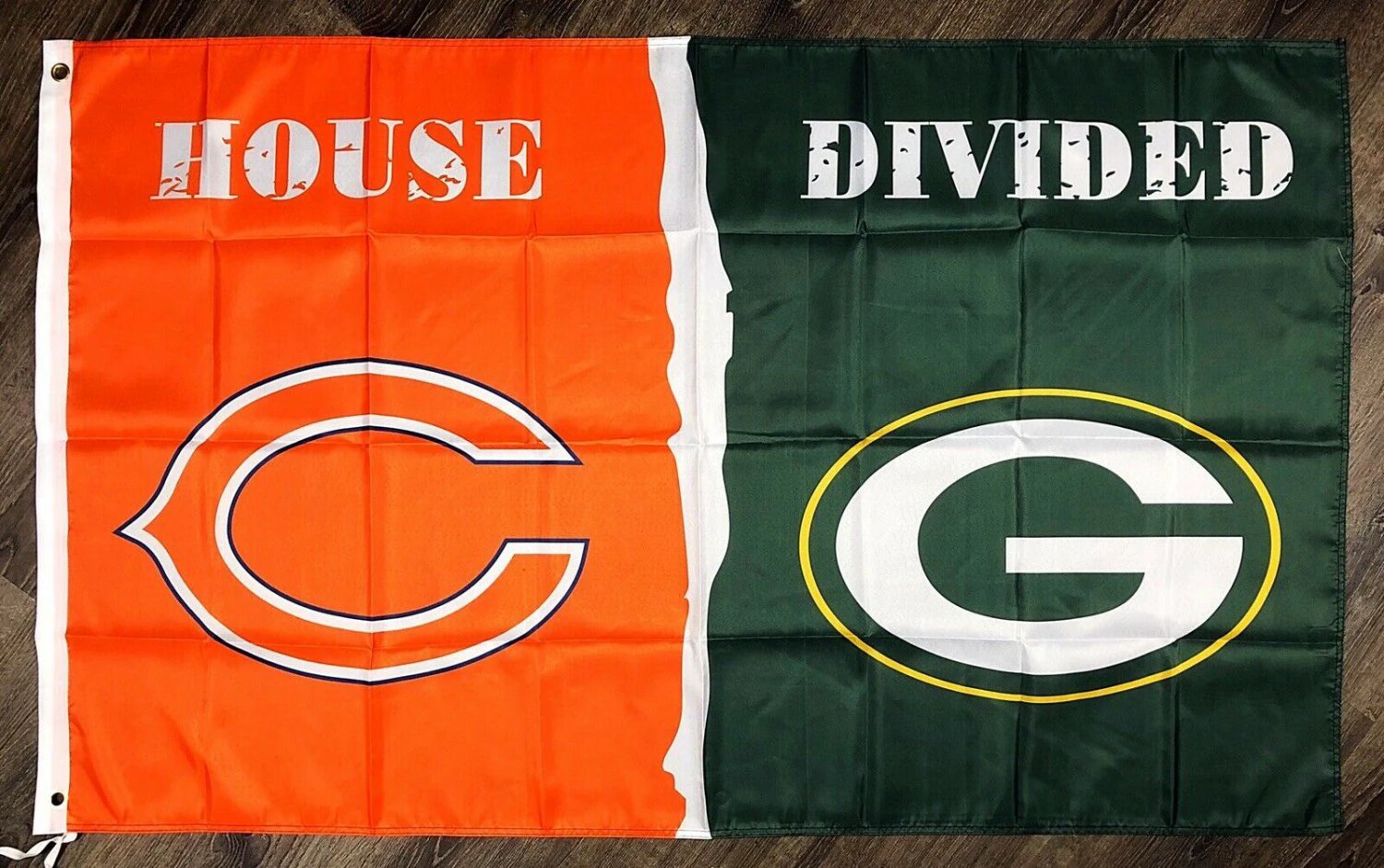 Chicago Bears vs Green Bay Packers House Divided Flag 3x5 ft Sports Banner by flagsjustdoit