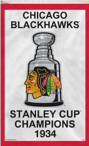 Chicago Blackhawks 1934 Stanley Cup Flag 3X5Ft Polyester Digital Print Banner USA by flagsjustdoit