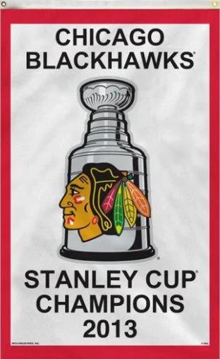 Chicago Blackhawks 2013 Stanley Cup Vertical Flag 3X5Ft Polyester Digital Print Banner USA by flagsjustdoit