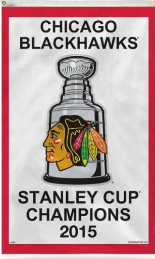 Chicago Blackhawks 2015 Stanley Cup Vertical Flag 3X5Ft Polyester Digital Print Banner USA by flagsjustdoit