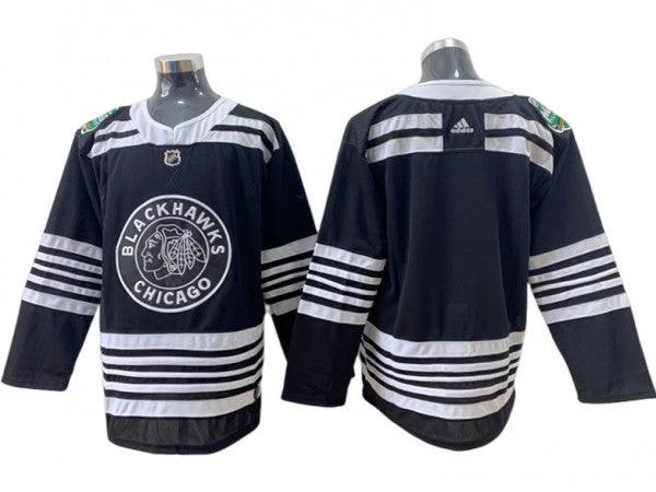 Chicago Blackhawks Blank Black Winter Classic Jersey by Hockey David