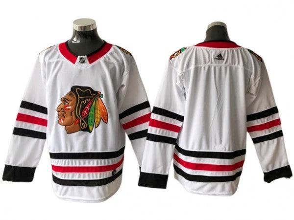 Chicago Blackhawks Blank White Away Hockey Jersey by Hockey David