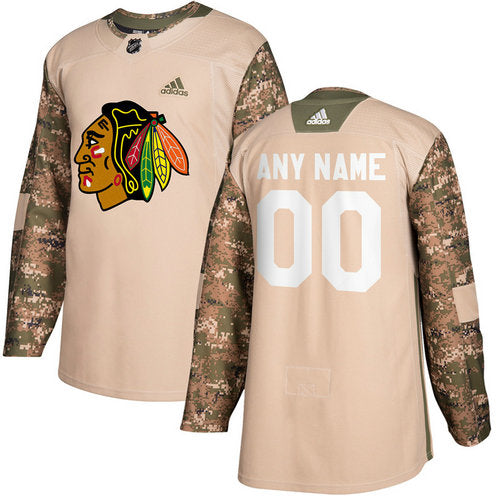 Chicago Blackhawks Camo Veterans Day Custom Practice Jersey by Hockey David