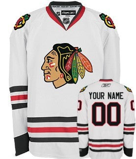 Chicago Blackhawks Customized White Jersey by Hockey David