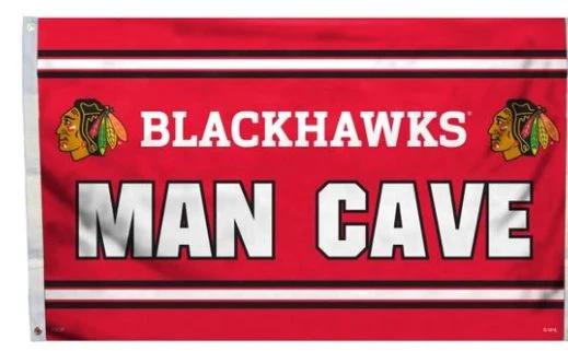 Chicago Blackhawks Man Cave Flag 3X5Ft Polyester Digital Print Banner USA by flagsjustdoit