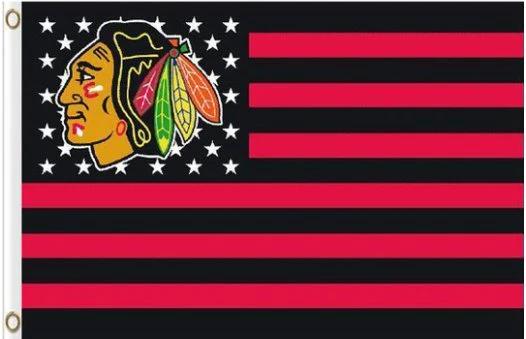 Chicago Blackhawks Star Flag 3X5Ft Polyester Digital Print Banner USA by flagsjustdoit