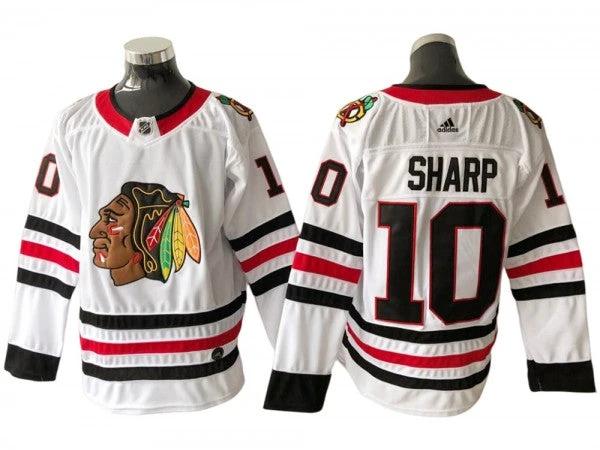Chicago Blackhawks #10 Patrick Sharp White Away Jersey by Hockey David