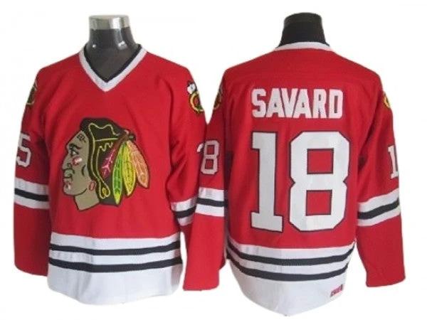 Chicago Blackhawks #18 Denis Savard Vintage CCM Jersey - Red by Hockey David