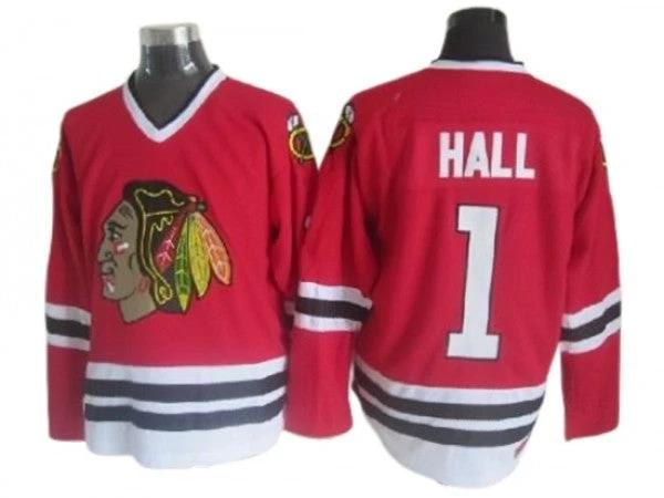 Chicago Blackhawks #1 Glenn Hall Vintage CCM Jersey - Red by Hockey David