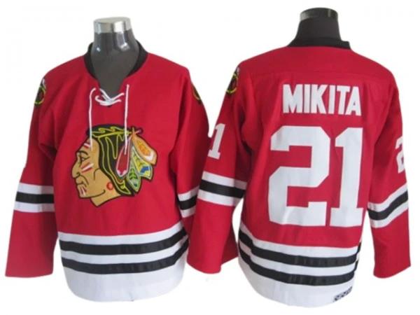 Chicago Blackhawks #21 Stan Mikita 1963 Vintage CCM Jersey - Red by Hockey David