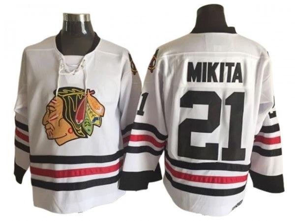 Chicago Blackhawks #21 Stan Mikita 1963 Vintage CCM Jersey -White by Hockey David