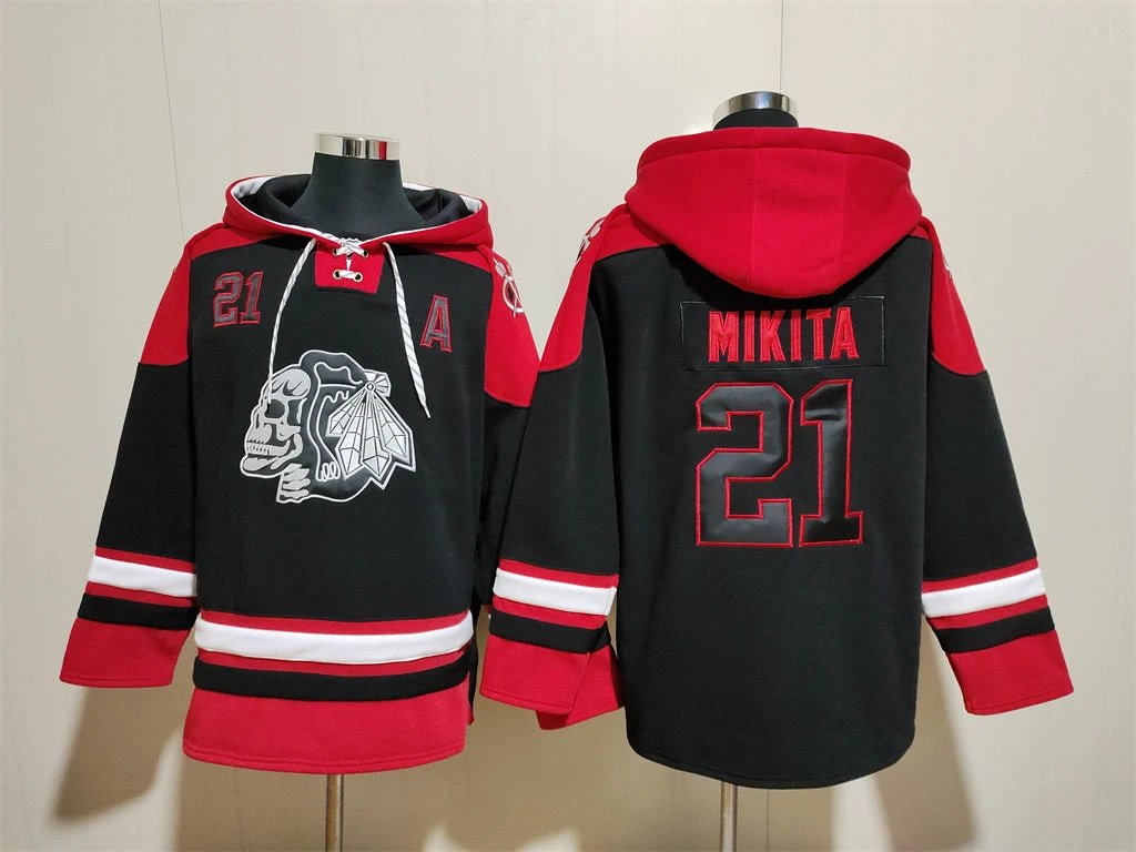 Chicago Blackhawks #21 Stan Mikita Pullover Hoodie by Hoodie Pullover