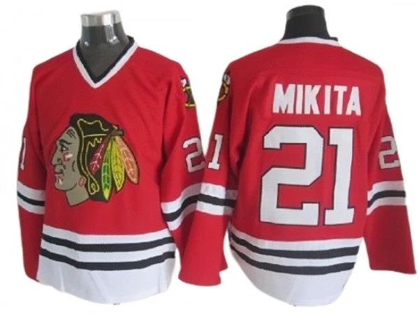 Chicago Blackhawks #21 Stan Mikita Vintage CCM Jersey - Red by Hockey David