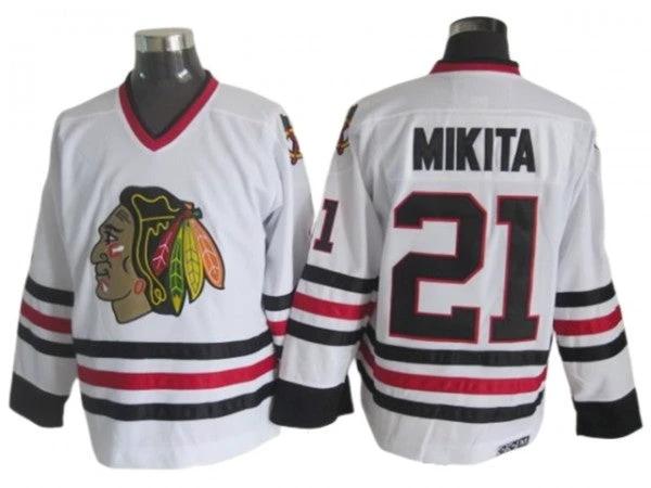 Chicago Blackhawks #21 Stan Mikita Vintage CCM Jersey -White by Hockey David