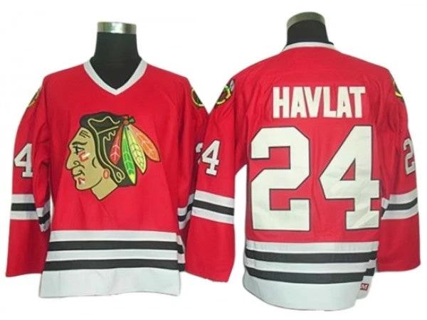 Chicago Blackhawks #24 Martin Havlat Vintage CCM Jersey - Red by Hockey David