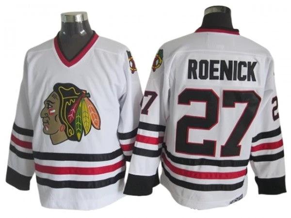 Chicago Blackhawks #27 Jeremy Roenick Vintage CCM Jersey -White by Hockey David