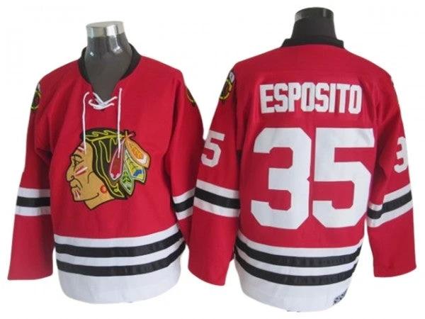 Chicago Blackhawks #35 Tony Esposito 1963 Vintage CCM Jersey - Red by Hockey David