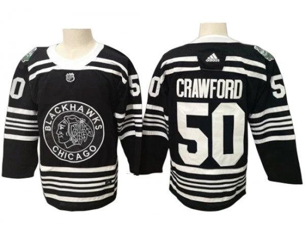 Chicago Blackhawks #50 Corey Crawford Black Winter Classic Jersey by Hockey David