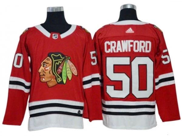 Chicago Blackhawks #50 Corey Crawford Red Home Jersey by Hockey David