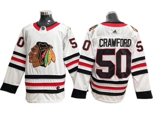 Chicago Blackhawks #50 Corey Crawford White Away Jersey by Hockey David