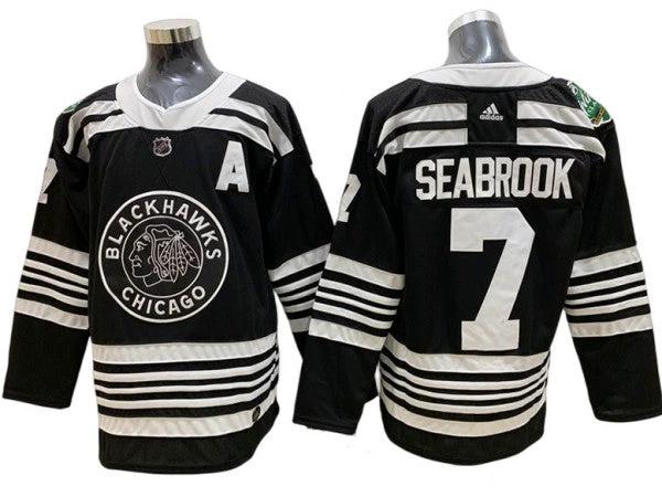 Chicago Blackhawks #7 Brent Seabrook Black Winter Classic Jersey by Hockey David