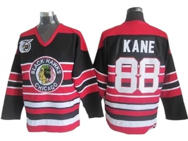 Chicago Blackhawks #88 Patrick Kane Black 1940's CCM Vintage 75th Jersey by Hockey David