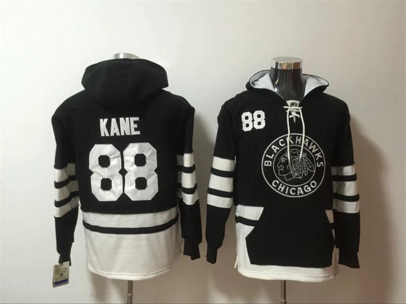 Chicago Blackhawks #88 Patrick Kane Pullover Hoodie Black by Hoodie Pullover
