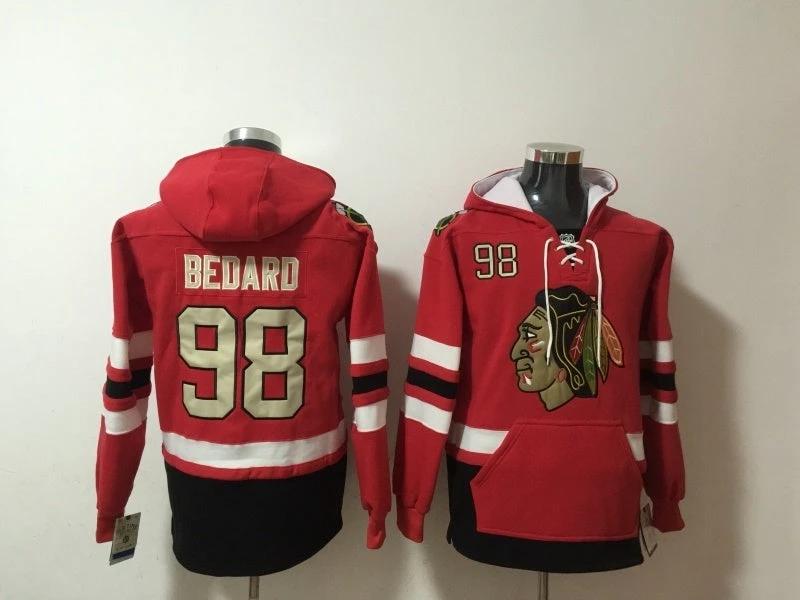 Chicago Blackhawks #98 Connor Bedard Pullover Hoodie by Hoodie Pullover