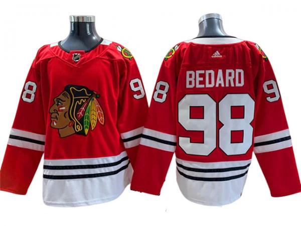 Chicago Blackhawks #98 Connor Bedard Red Home Jersey by Hockey David