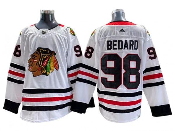 Chicago Blackhawks #98 Connor Bedard White Away Jersey by Hockey David