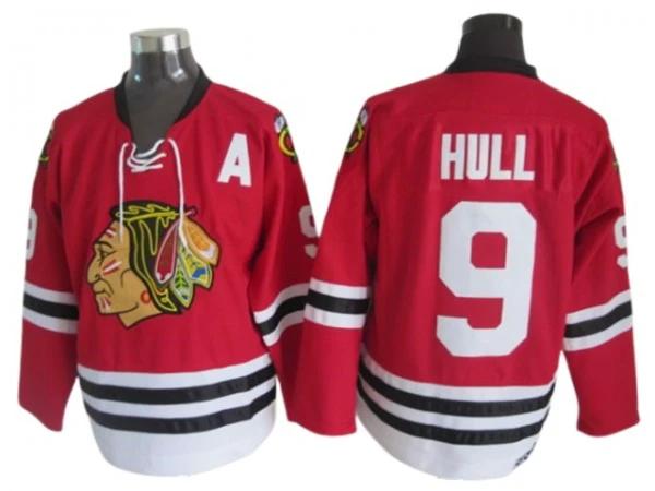 Chicago Blackhawks #9 Bobby Hull 1963 Vintage CCM Jersey - Red by Hockey David