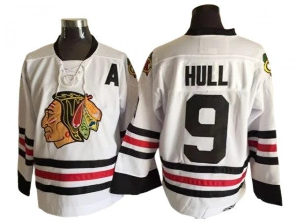 Chicago Blackhawks #9 Bobby Hull 1963 Vintage CCM Jersey -White by Hockey David