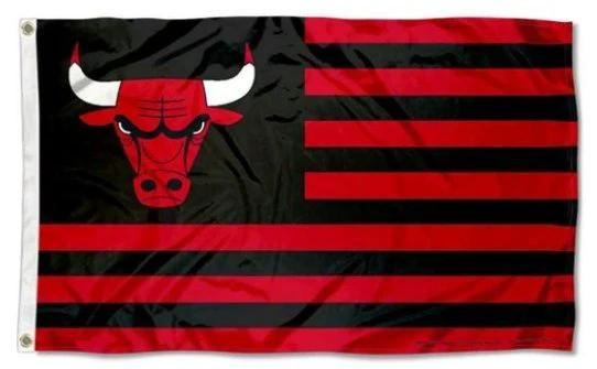 Chicago Bulls America Flag 3X5Ft Polyester Banner USA Digital Print by flagsjustdoit