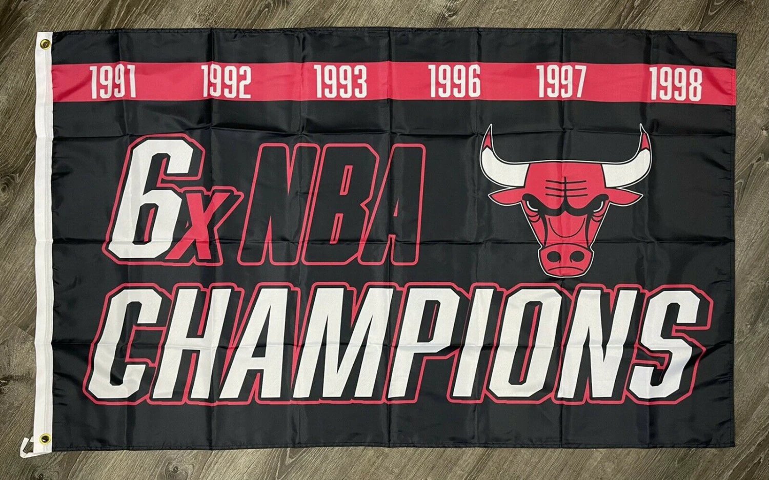 Chicago Bulls Championship Flag 3x5 ft Black Banner Man-Cave Garage by flagsjustdoit