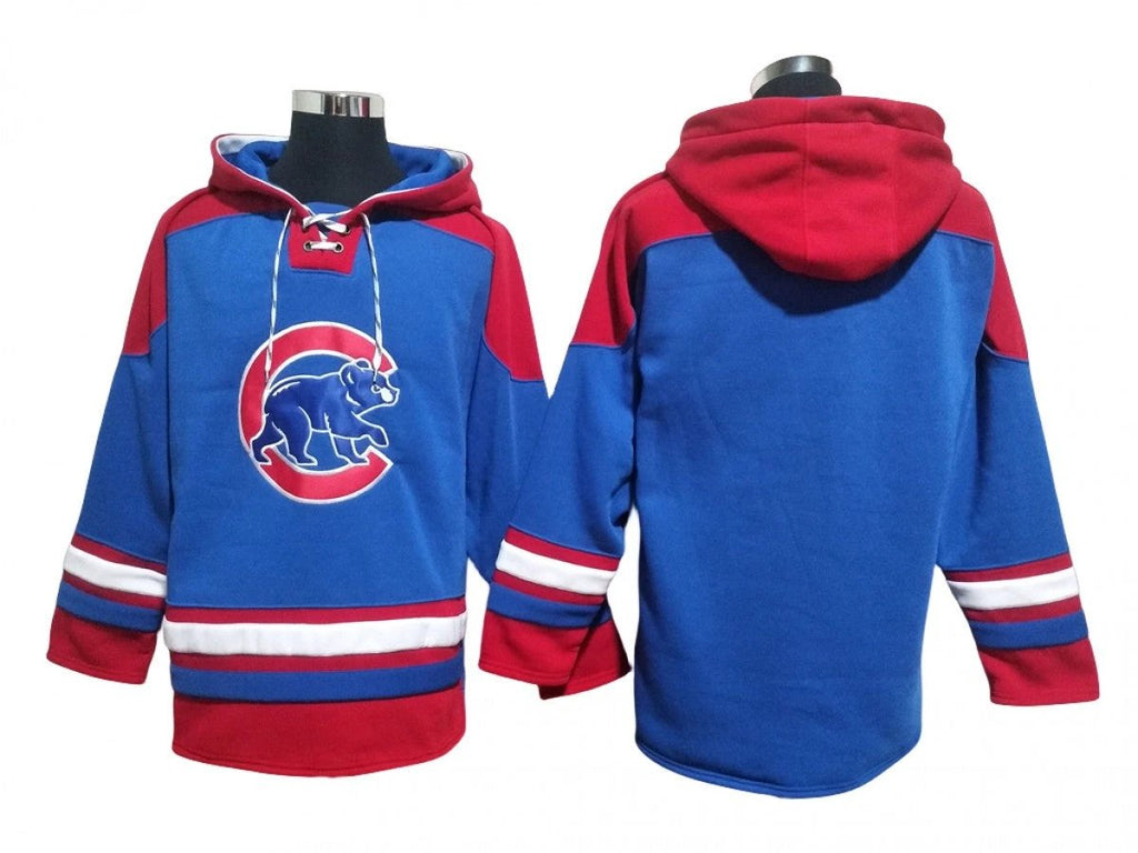 Chicago Cubs Blue Ageless Must-Have Lace-Up Pullover Hoodie by Hoodie Pullover